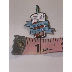 Cold Like My Heart Coffee Chai Tea Latte Pin Brooch